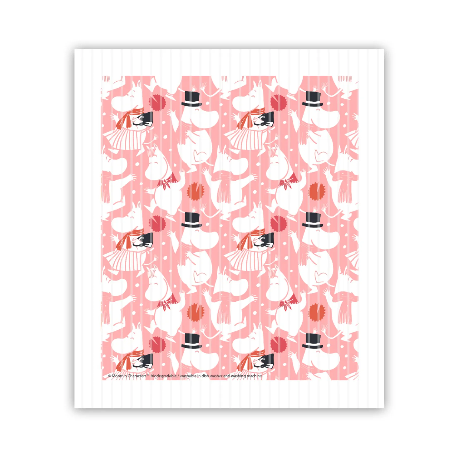 Panno per piatti Moomin celebration 17x14,5 cm, Bianco-rosa Opto Design