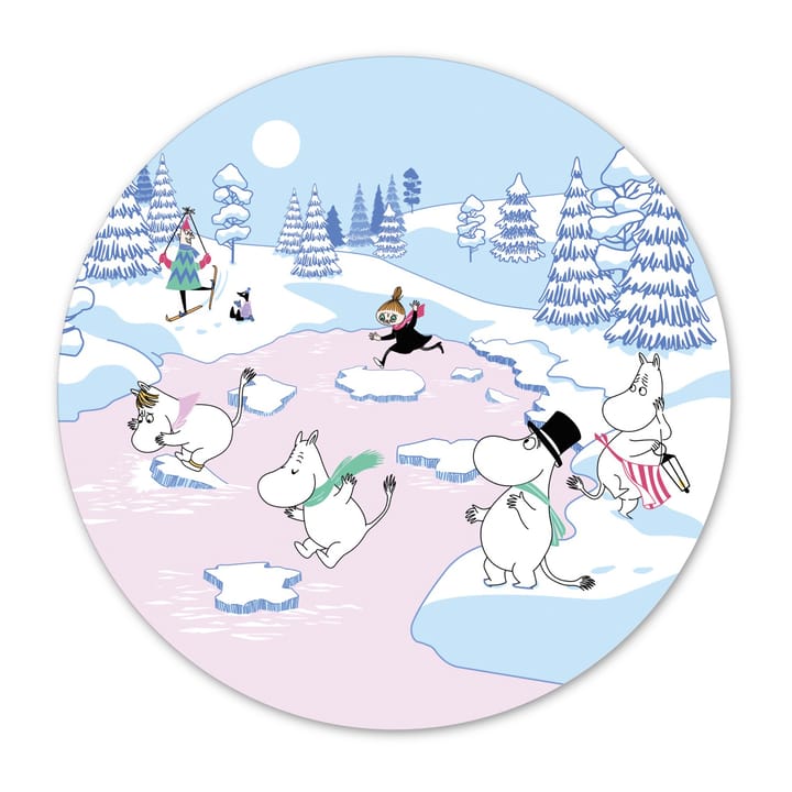 Sottopentola Moomin, inverno 2022, Ø 21 cm - Blu, bianco, rosa - Opto Design