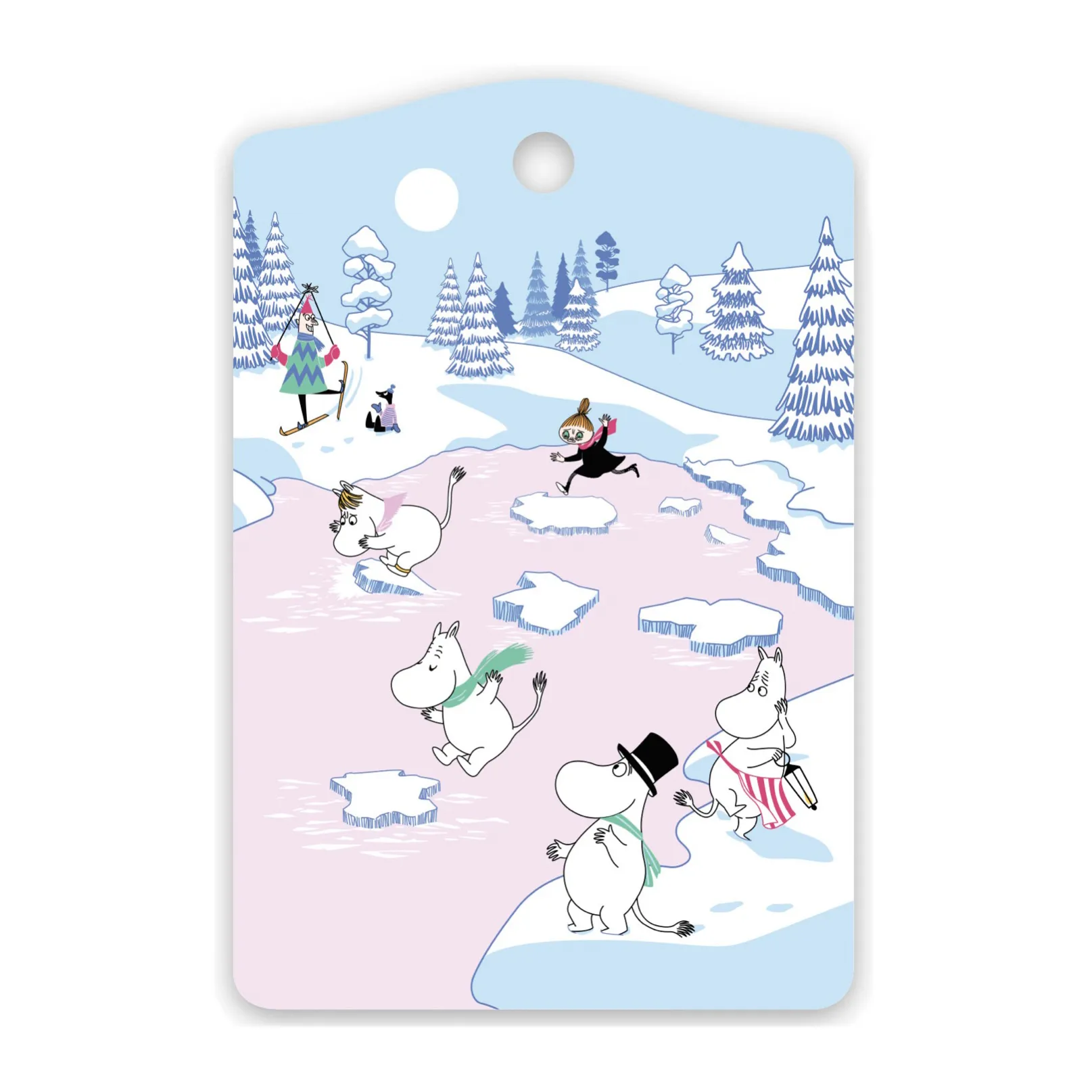 Tagliere Moomin, inverno 2022, 20x30 cm, Blu, bianco, rosa Opto Design
