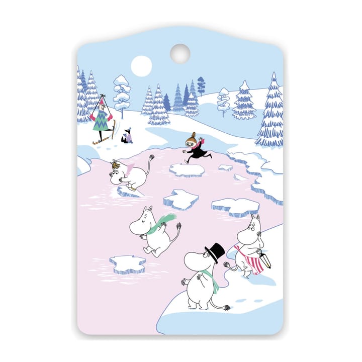 Tagliere Moomin, inverno 2022, 20x30 cm - Blu, bianco, rosa - Opto Design