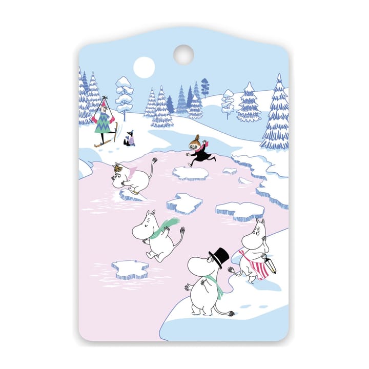 Tagliere Moomin, inverno 2022, 20x30 cm - Blu, bianco, rosa - Opto Design