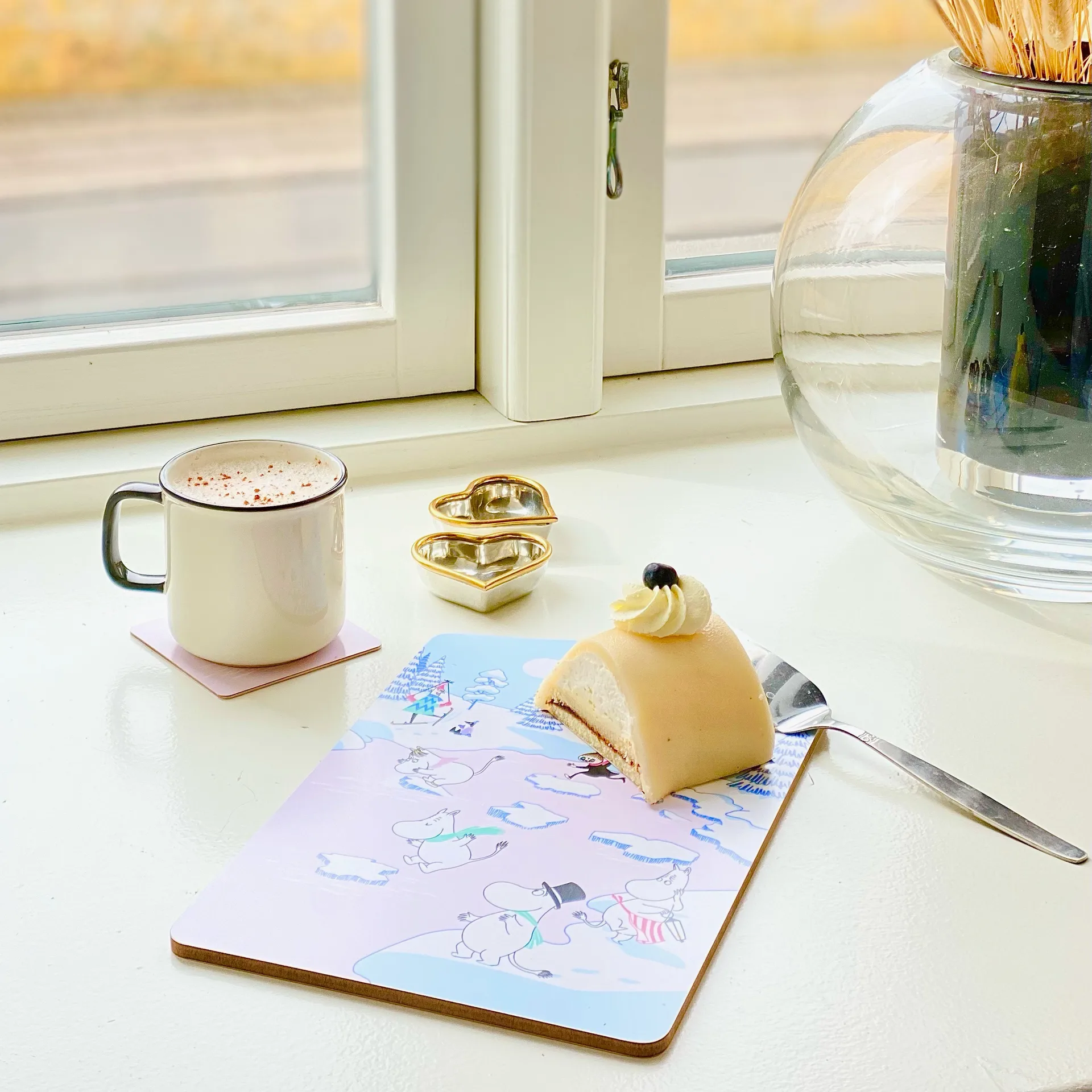 Tagliere Moomin, inverno 2022, 20x30 cm, Blu, bianco, rosa Opto Design