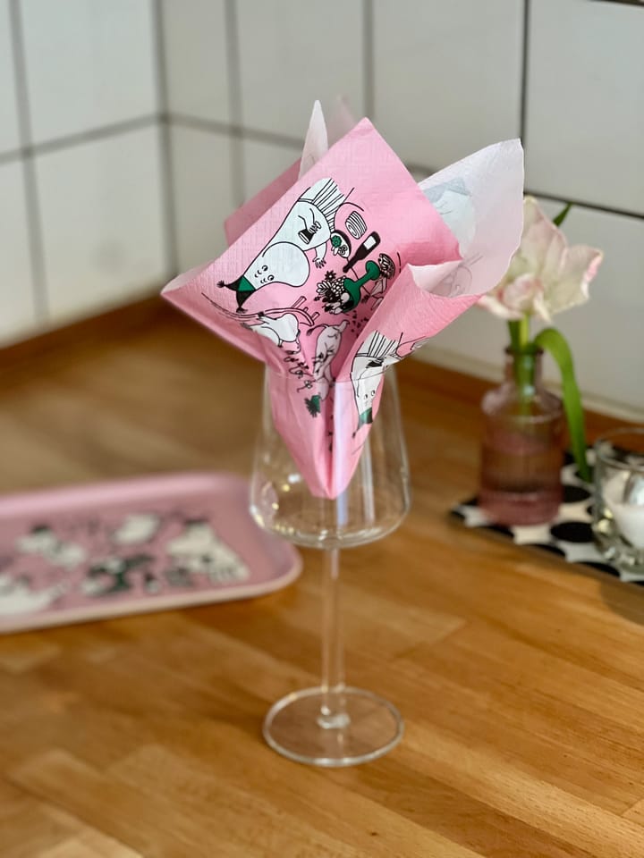 Tovaglioli di carta Moomin 80 confezione da 20, Rosa Opto Design