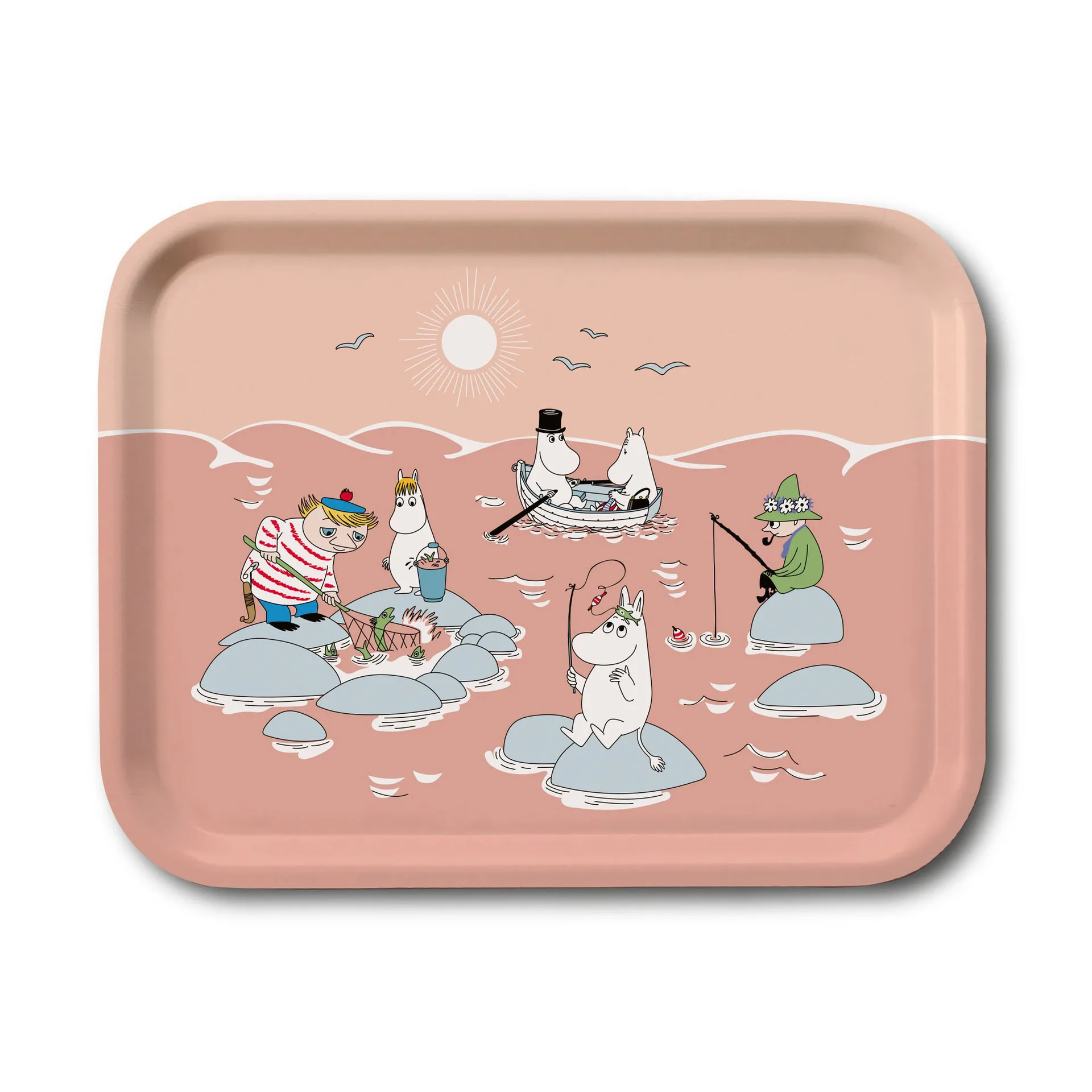 Vassoio Fiske Moomin estate 2022 20x27 cm, Rosa Opto Design