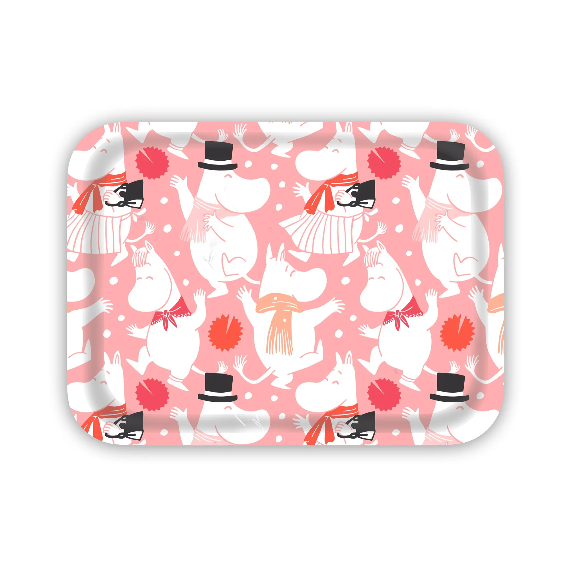Vassoio Moomin celebration 27x20 cm, Bianco-rosa Opto Design