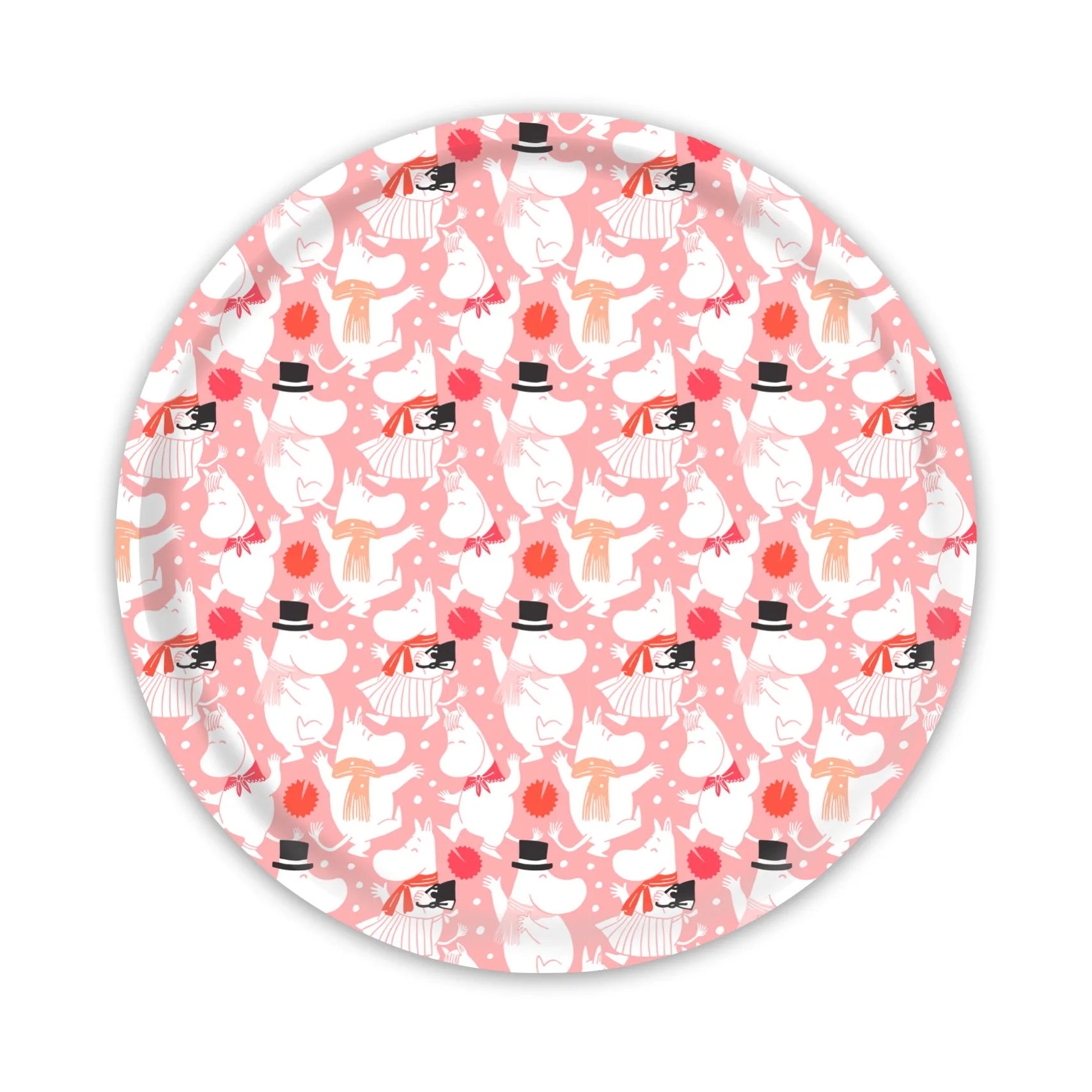Vassoio Moomin celebration Ø31 cm, Bianco-rosa Opto Design