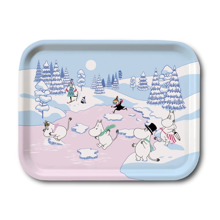 Vassoio Moomin inverno 2022, 20x27cm - Blu, bianco, rosa - Opto Design