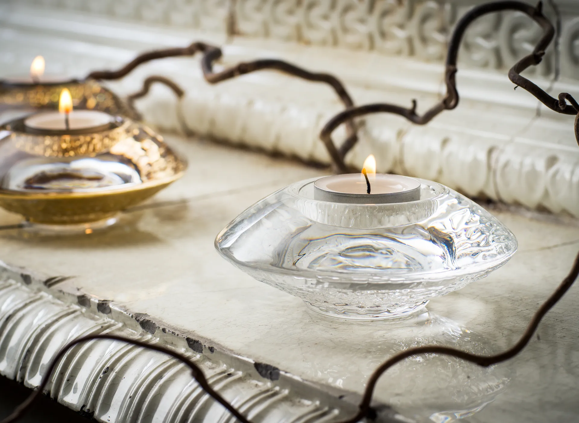 Portacandela Discus 43 mm, Trasparente Orrefors