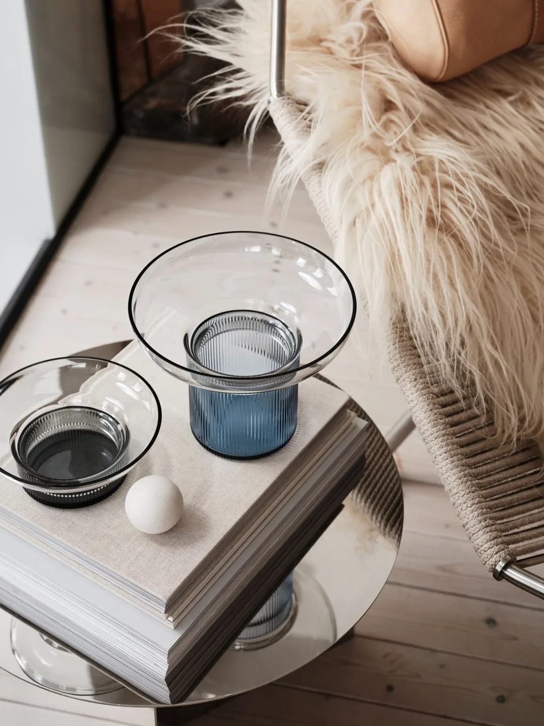 Vaso Ensemble da 60 mm, Blu fumé-grigio Orrefors