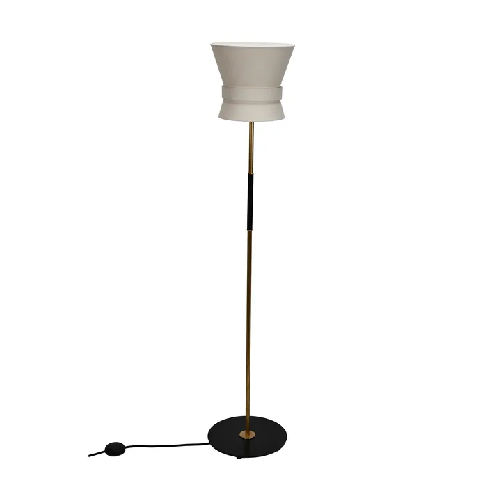 Bow lampada da terra - Ottone grezzo-cream white, small 147 cm - Örsjö Belysning