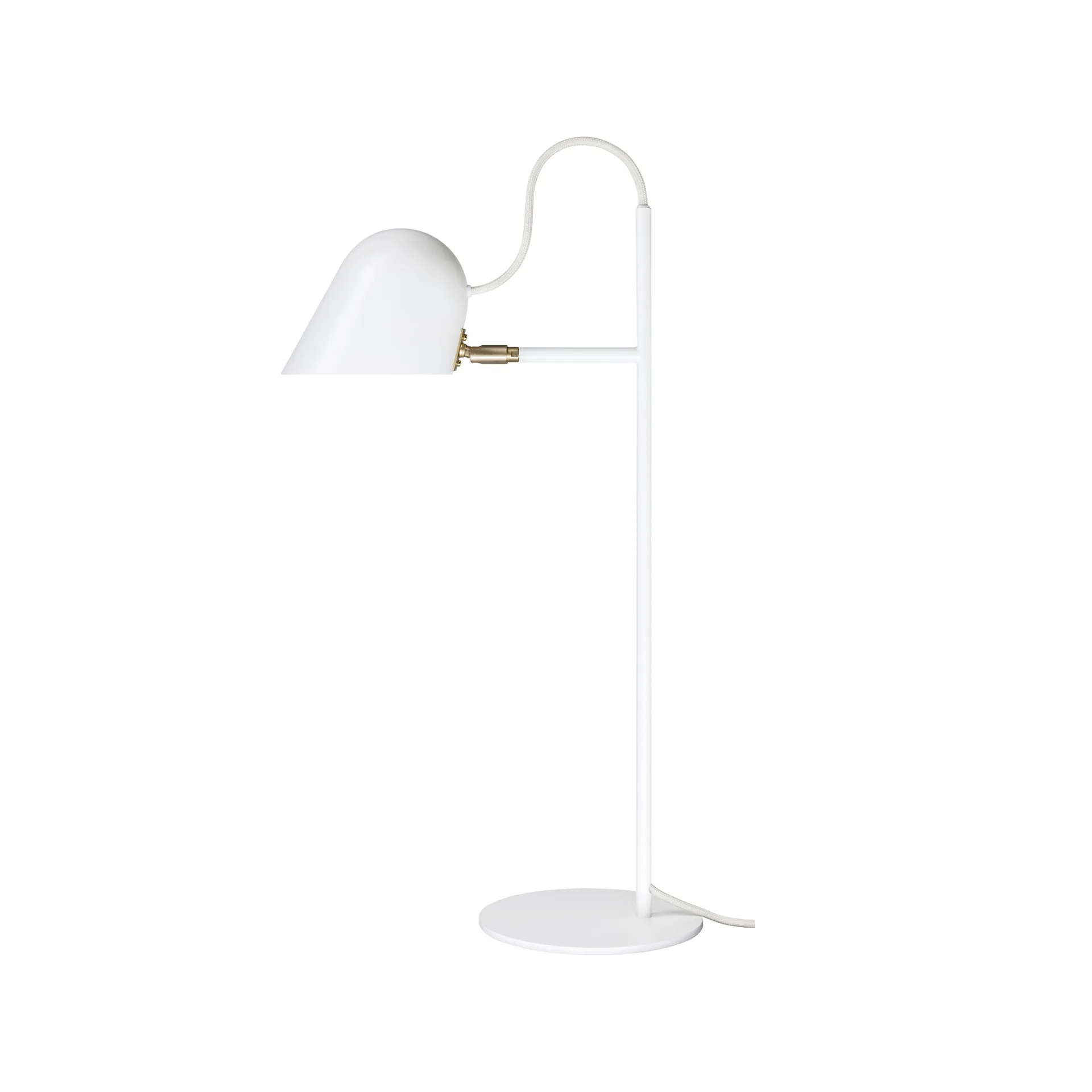 Lampada da tavolo Streck, bianco, cavo tessile grigio caldo Örsjö Belysning