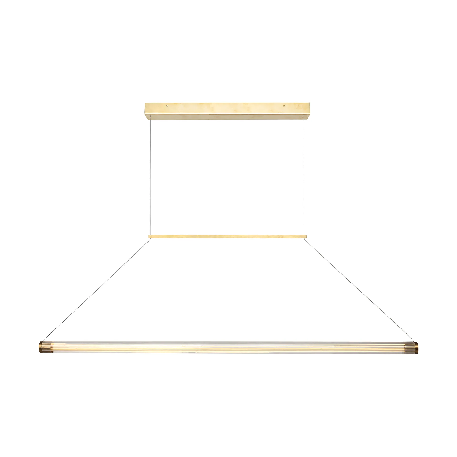 Lampadario Ray in ottone, 120 cm Örsjö Belysning