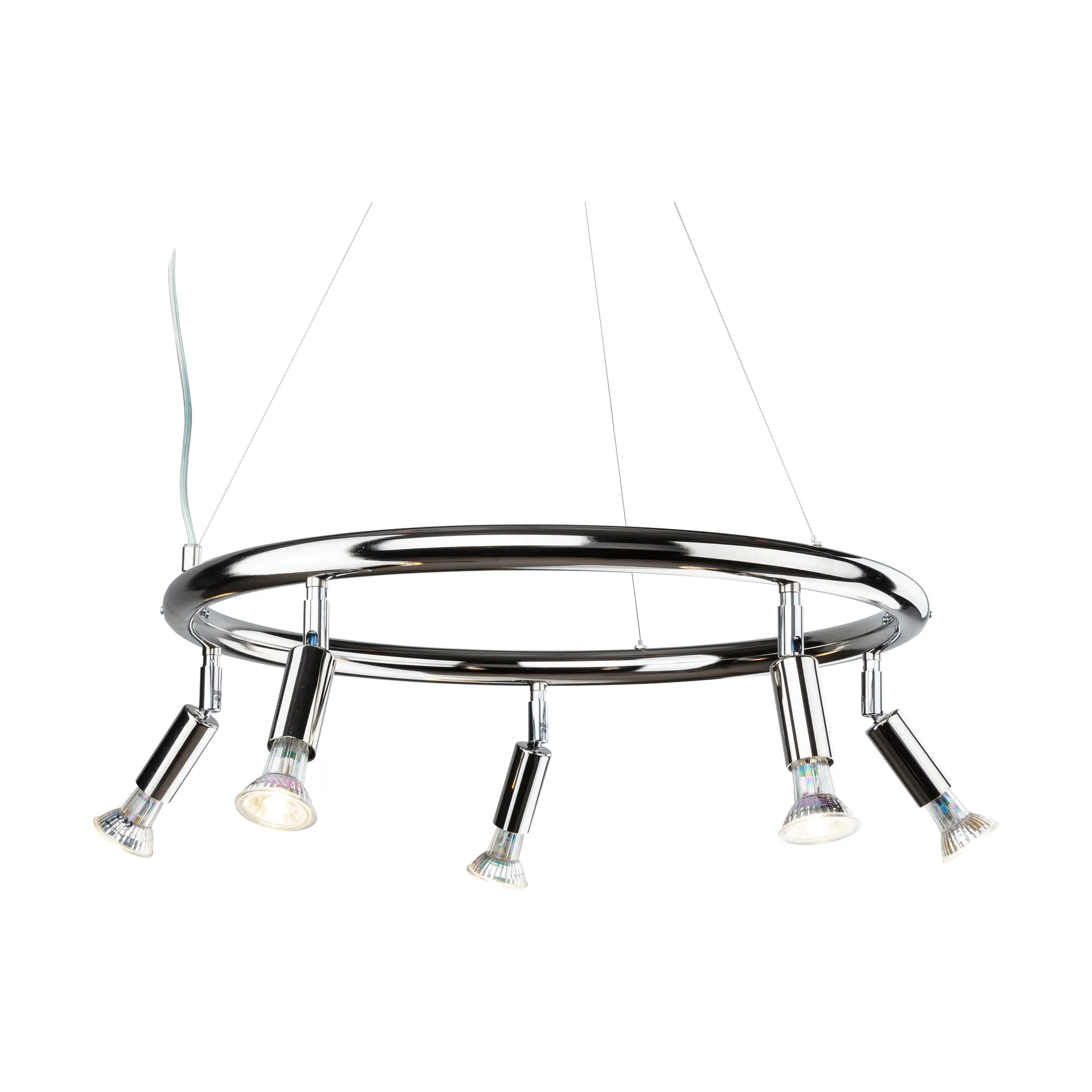 Lampadario tondo a 5 faretti Star Ø60 cm, Ottone nichelato Örsjö Belysning