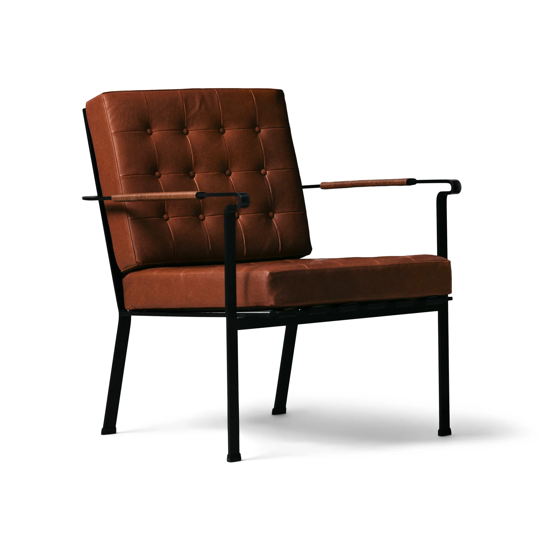 Poltrona con telaio nero Heather Chair, Cognac OX Denmarq