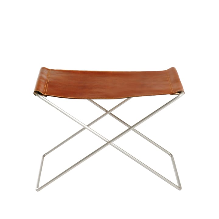 Sgabello OX Stool - cuoio color cognac, acciaio inox - OX Denmarq