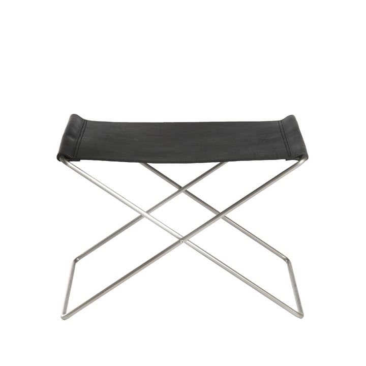 Sgabello OX Stool - cuoio nero, acciaio inox - OX Denmarq