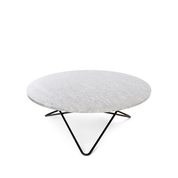 Tavolino da caffè Large O - marmo di Carrara, base laccata nera - OX Denmarq