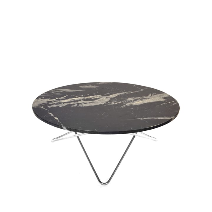 Tavolino da caffè Large O - marmo Marquina opaco, base in acciaio inox - OX Denmarq