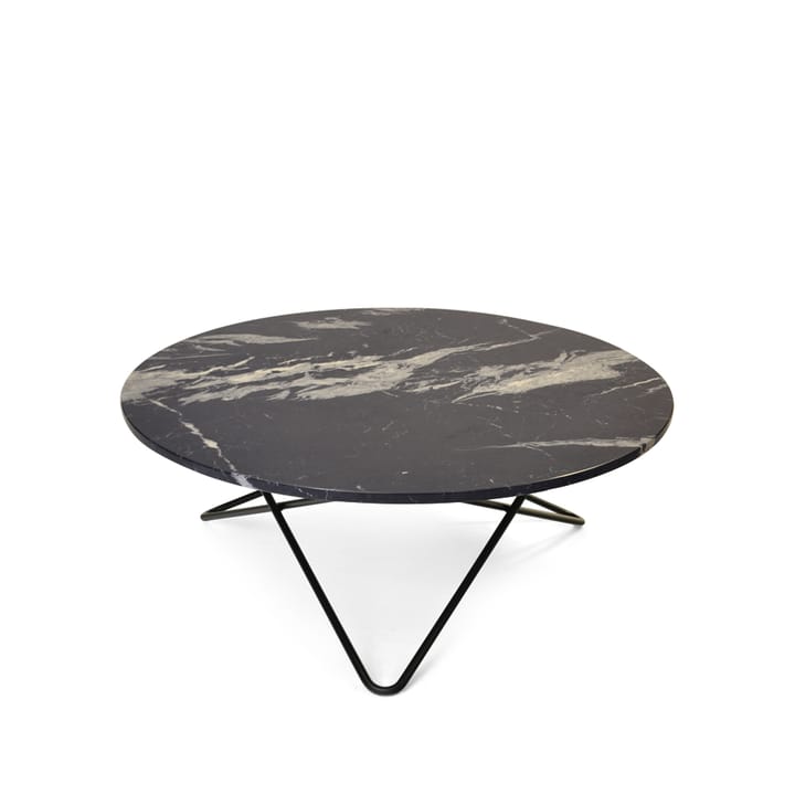 Tavolino da caffè Large O - marmo Marquina opaco, base laccata nera - OX Denmarq