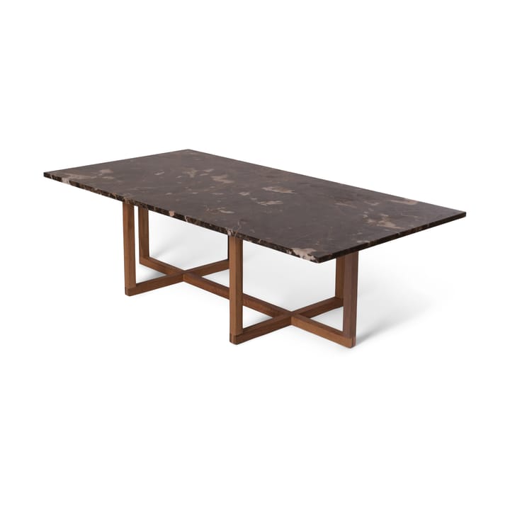 Tavolino da salotto Big Ninety 70x140 cm, base in rovere affumicato - Marmo marrone - OX Denmarq