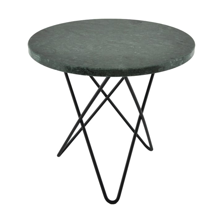 Tavolino Mini O Ø40 H37, base nera - Marmo verde - OX Denmarq