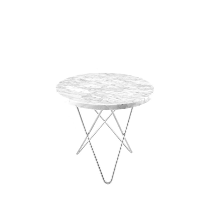 Tavolino Mini O Table - marmo bianco, struttura in acciaio inox - OX Denmarq