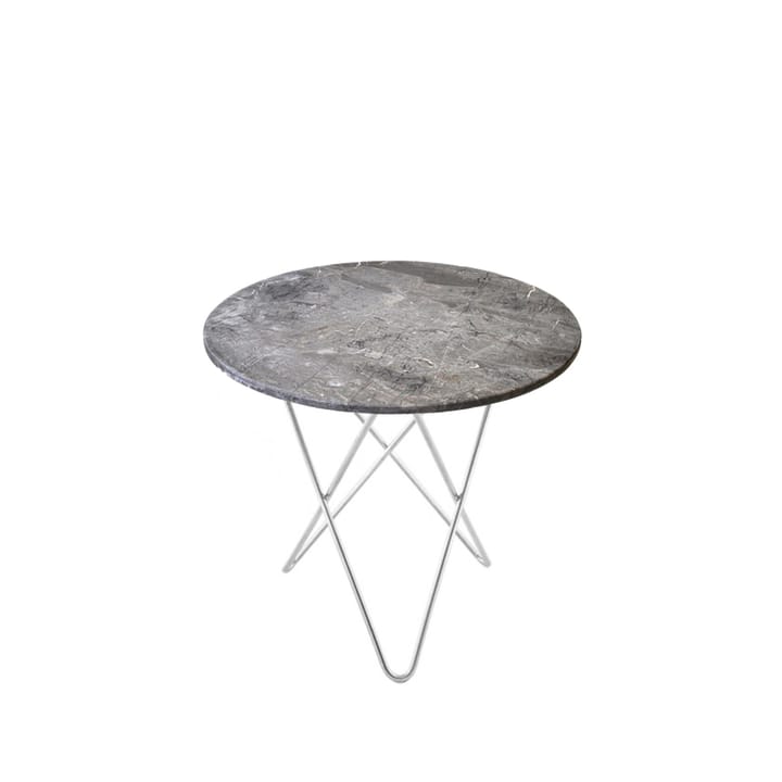 Tavolino Mini O Table - marmo grigio, struttura in acciaio inox - OX Denmarq