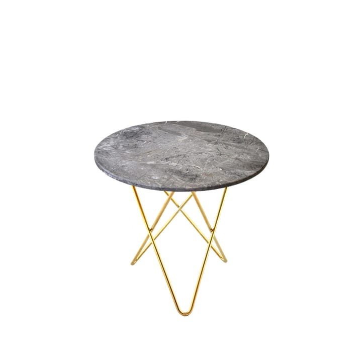 Tavolino Mini O Table - marmo grigio, struttura in ottone - OX Denmarq