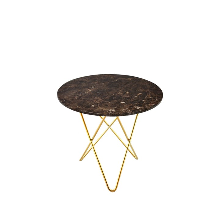 Tavolino Mini O Table - marrone, struttura in ottone - OX Denmarq
