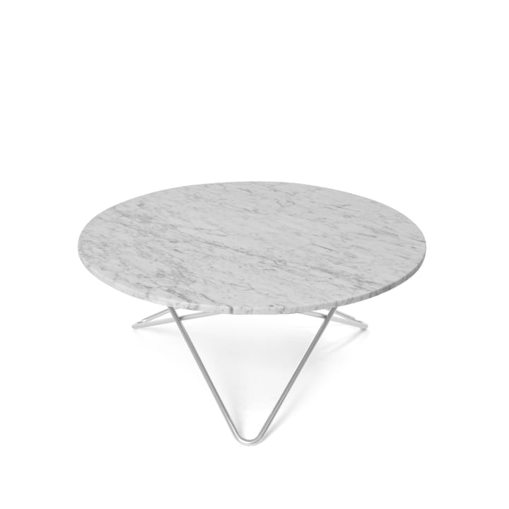 Tavolino O Table - marmo bianco, struttura in acciaio inox - OX Denmarq