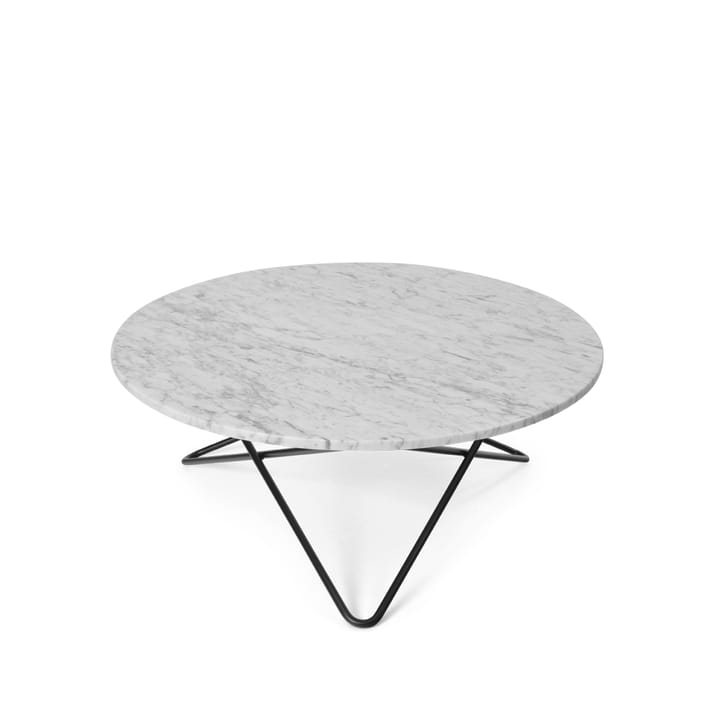 Tavolino O Table - marmo bianco, struttura laccata nera - OX Denmarq