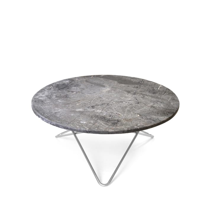 Tavolino O Table - marmo grigio, struttura in acciaio inox - OX Denmarq