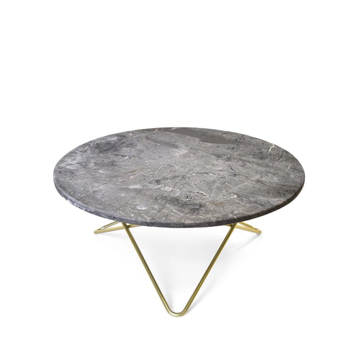 Tavolino O Table - marmo grigio, struttura in ottone - OX Denmarq
