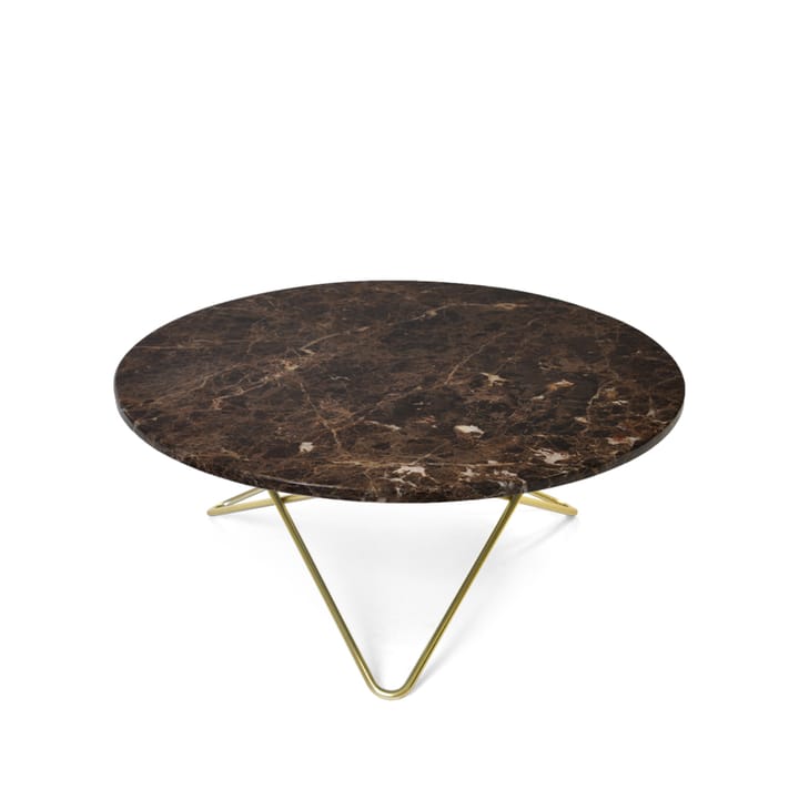 Tavolino O Table - marmo marrone, struttura in ottone - OX Denmarq