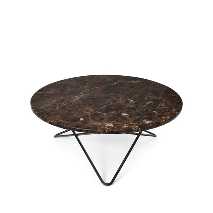 Tavolino O Table - marmo marrone, struttura laccata in nero - OX Denmarq