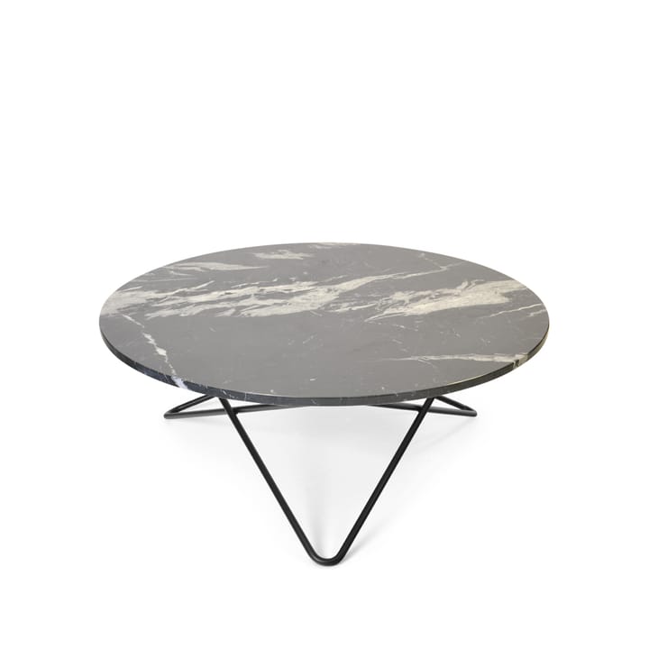 Tavolino O Table - marmo nero, struttura laccata in nero - OX Denmarq