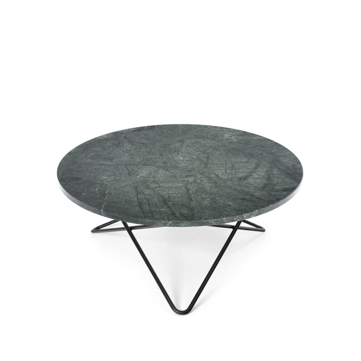 Tavolino O Table - marmo verde, struttura laccata in nero - OX Denmarq