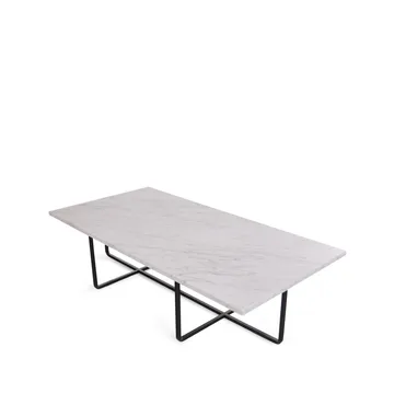 Tavolino rettangolare Ninety - marmo di Carrara, base nera - OX Denmarq