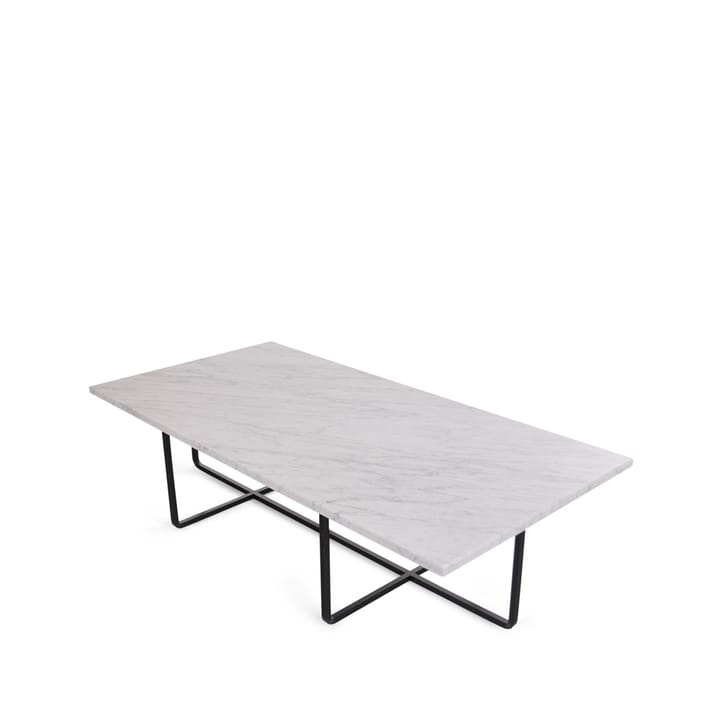 Tavolino rettangolare Ninety - marmo di Carrara, base nera - OX Denmarq