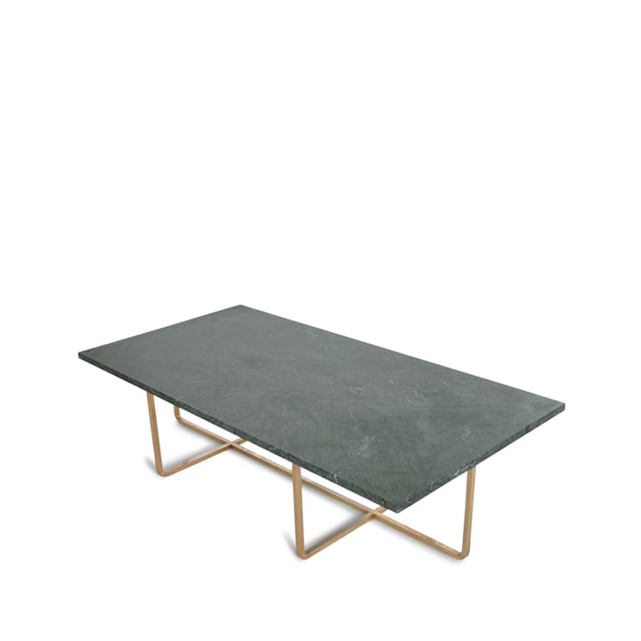 Tavolino rettangolare Ninety - marmo Indio, base in ottone - OX Denmarq
