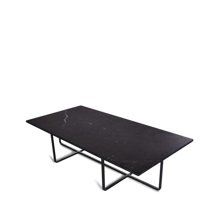 Tavolino rettangolare Ninety - marmo Marquina, base nera - OX Denmarq
