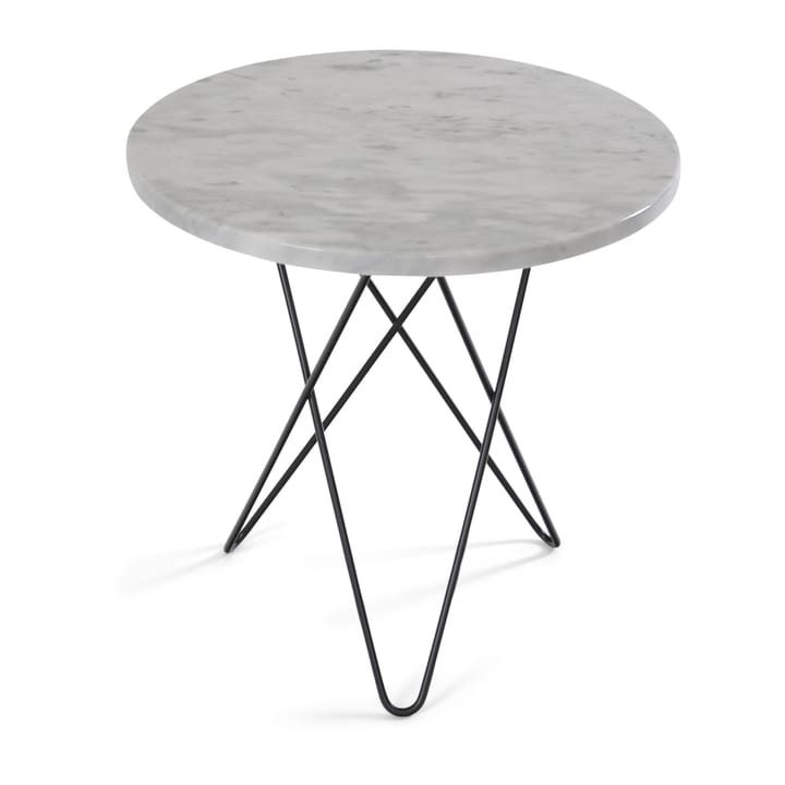 Tavolino Tall mini O Ø50 H50, base nera - Marmo bianco - OX Denmarq
