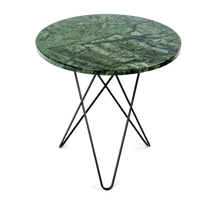 Tavolino Tall mini O Ø50 H50, base nera - Marmo verde - OX Denmarq