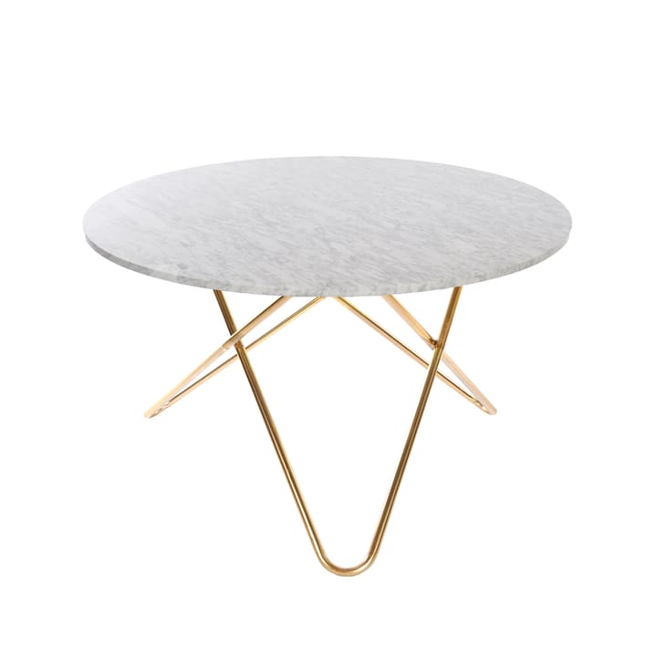 Tavolo da pranzo Big O Table - marmo di Carrara, base in ottone - OX Denmarq