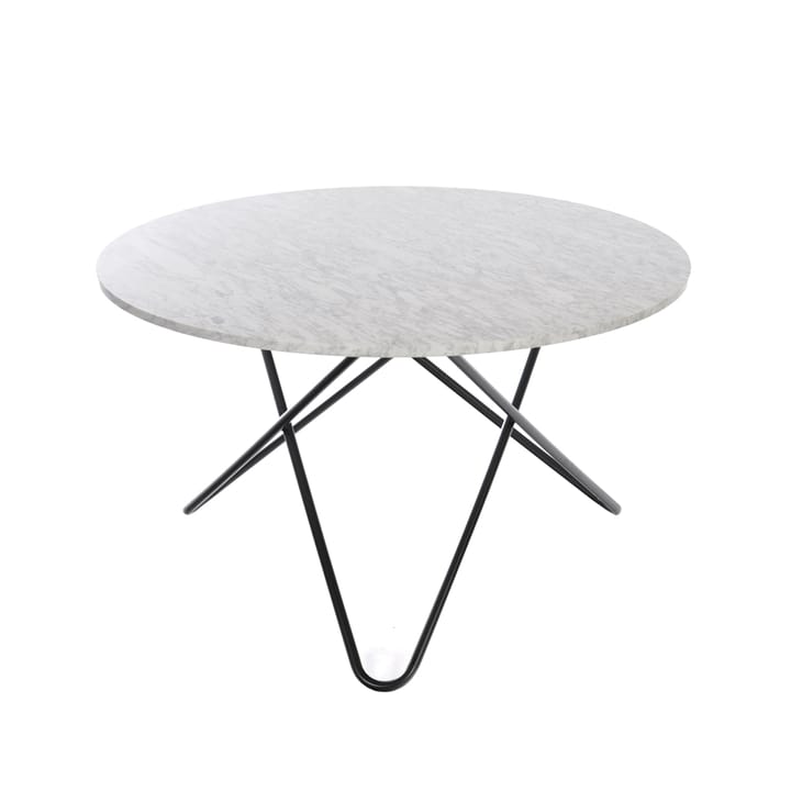 Tavolo da pranzo Big O Table - marmo di Carrara, base nera - OX Denmarq