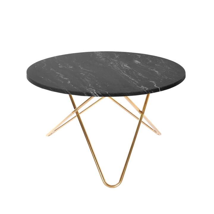 Tavolo da pranzo Big O Table - marmo Marquina, base in ottone - OX Denmarq