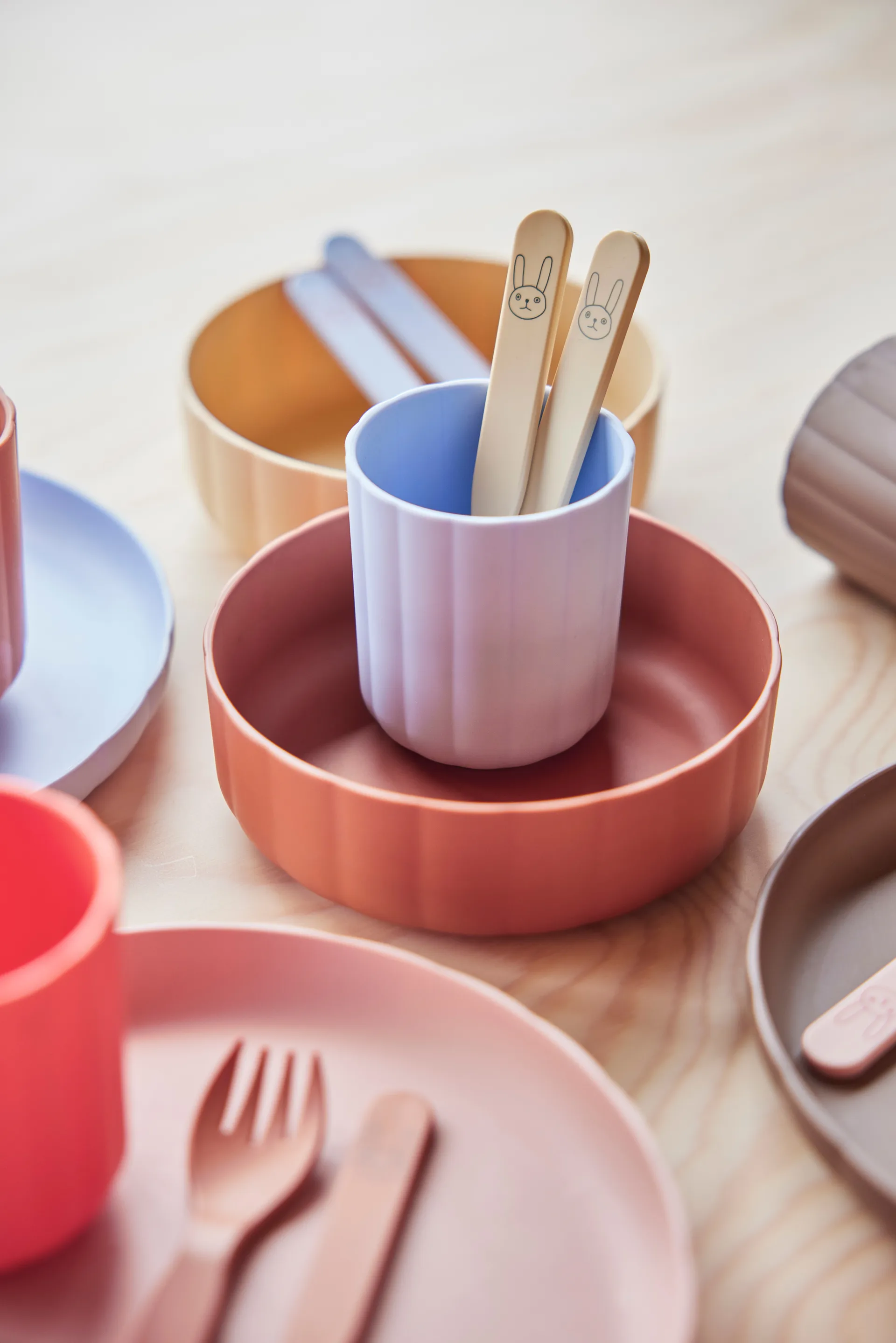 Bicchiere Pullo 2 pezzi, Caramello-blu ghiaccio OYOY