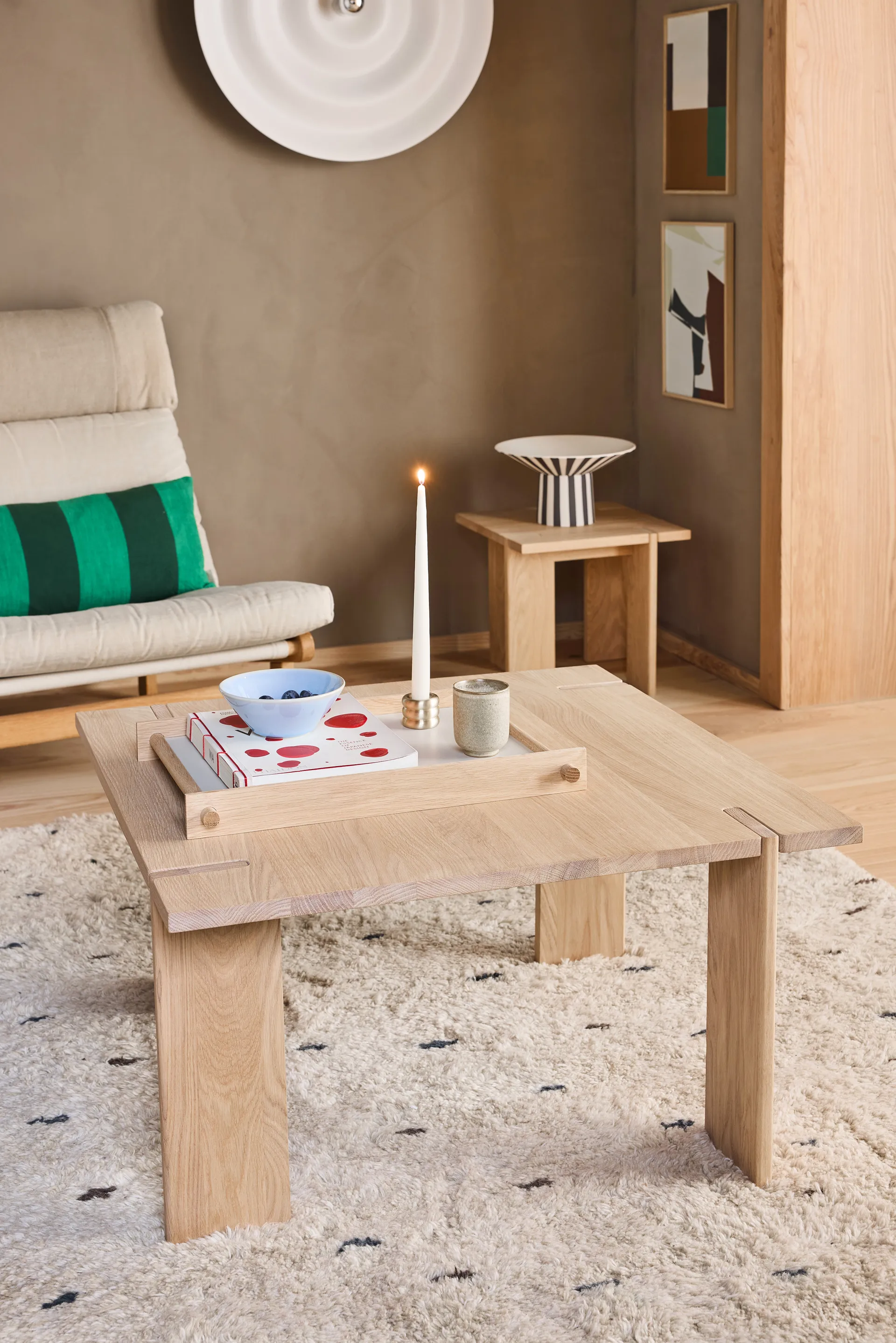 Centrotavola Toppu alto 17xØ30 cm, Bianco-nero OYOY