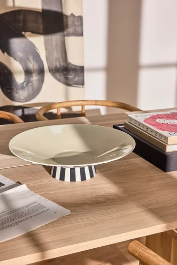 Centrotavola Toppu basso Ø39x10,5 cm - Vaniglia-nero-bianco - OYOY