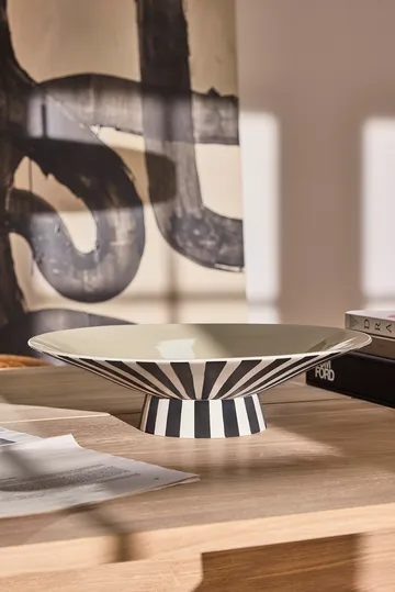 Centrotavola Toppu basso Ø39x10,5 cm - Vaniglia-nero-bianco - OYOY